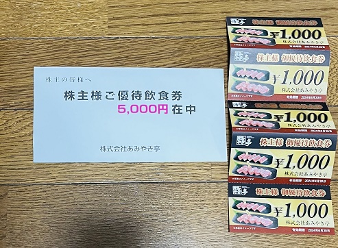 【写真】食事優待券5,000円分