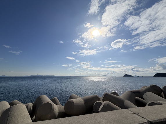【写真】テトラポットの並ぶ海岸線