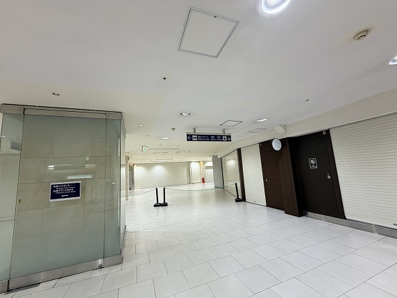 【写真】封鎖された名駅地下街の一角